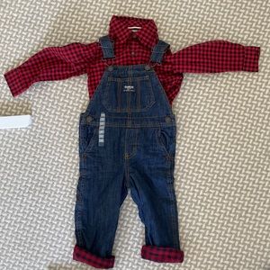 OshKosh B’gosh Overalls and Carter’s Button Up